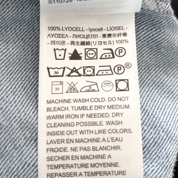 LEVI'S Betty Button Front Midi Dress in Blue Chambray SZ XL - Picture 9 of 12